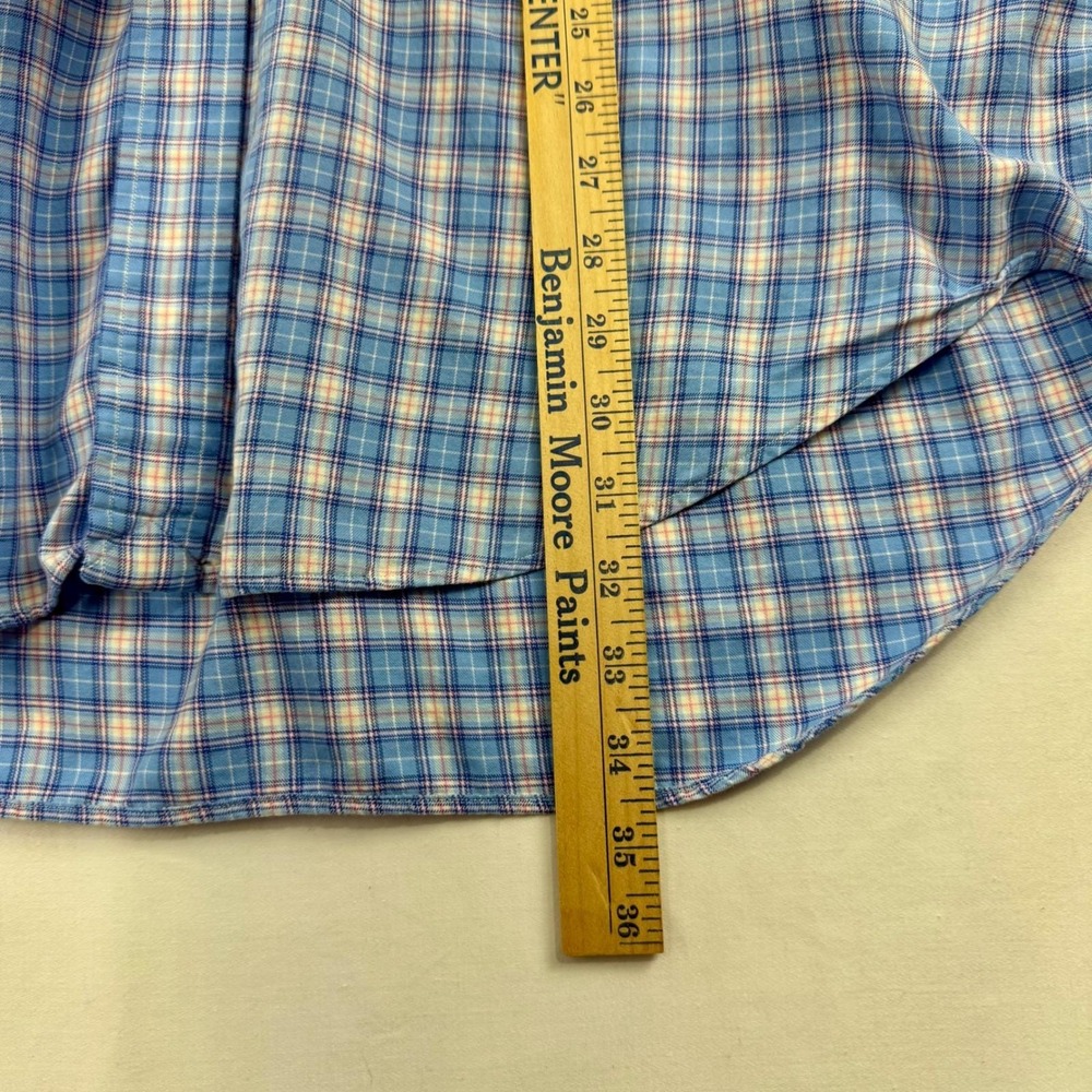 Y2K Ralph Lauren Blake XL Blue‎ Plaid Button Down Pink Blue Cotton Pony - Picture 7 of 10
